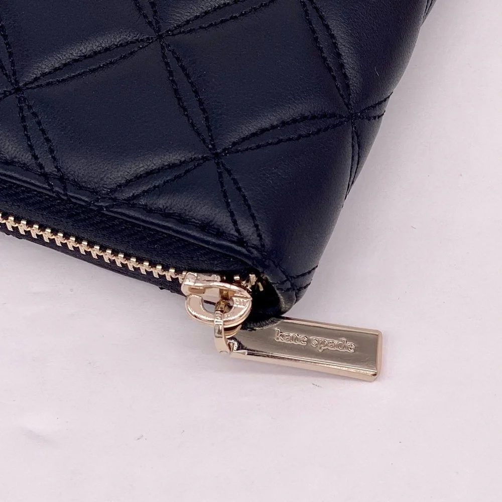 Kate Spade Large Natalia Continental Quilted Leather Wallet Black